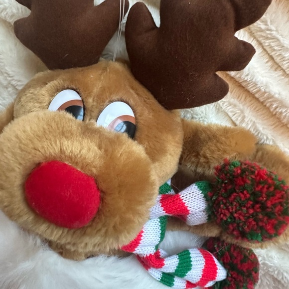Vintage Rudolph Rudy Wishmas Christmas Stocking Reindeer Commonwealth Plush 1989 - Picture 7 of 7